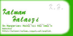 kalman halaszi business card